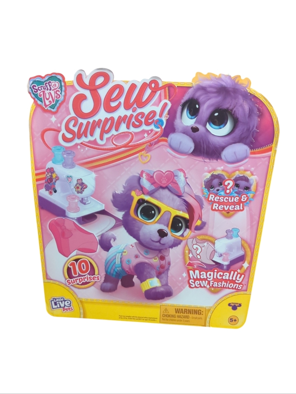 Moose Toys Little Live Pets Scruff A Luvs Sew Surprise! Purple Puppy Ages 5+ New